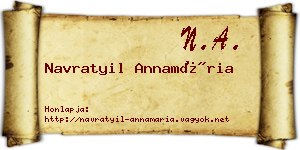 Navratyil Annamária névjegykártya